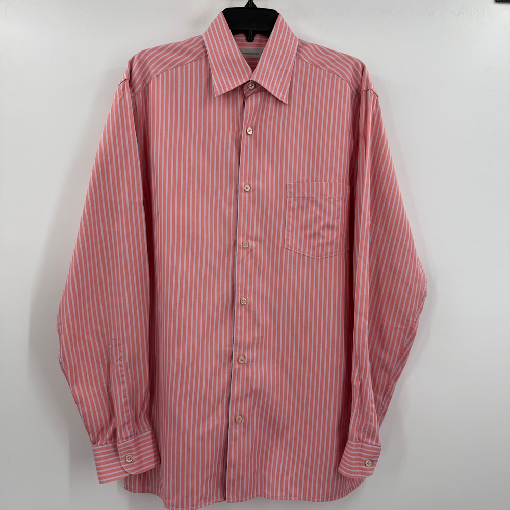 Ermenegildo Zegna Striped Dress Shirt‎ Made in Italy Button-Up Size L